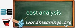 WordMeaning blackboard for cost analysis